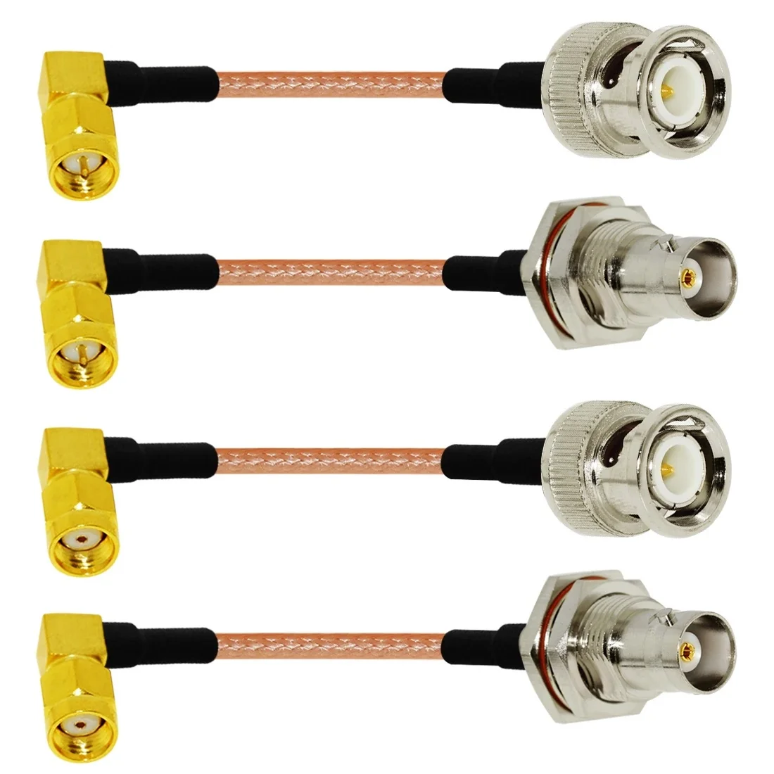 Adaptateur de câble en queue de cochon, prise RP SMA vers BNC mâle/femelle, 15cm/30cm/50cm