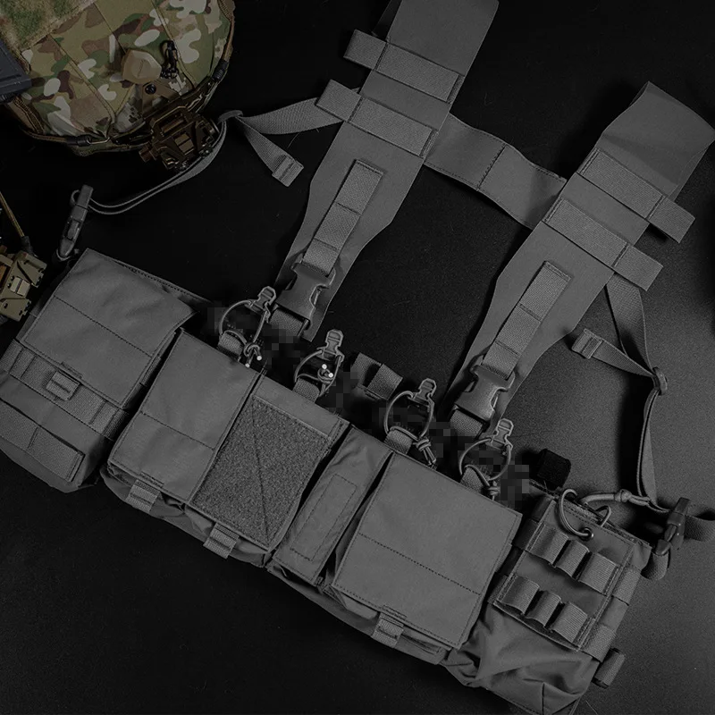 QX UW Tactical Chest Rig Patrol Harness Vest Detachable Radio Pouch Outdoor Security Duty Utility Storage Pack