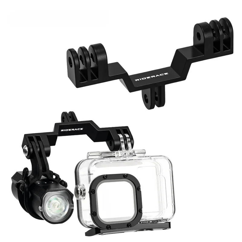 AliExpress riderace Bicycle Computer Camera Holder Aluminum Alloy Bike Handlebar Camera Stand Adapter Double Head Camera Bracket Extended Connector