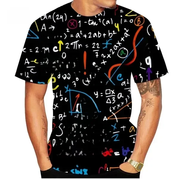 Nowa zabawna formuła matematyczna z nadrukiem 3D T Shirt męski i damski letni Casual z krótkim rękawem Oversize Street T-Shirt dla dzieci — zdjęcie 2