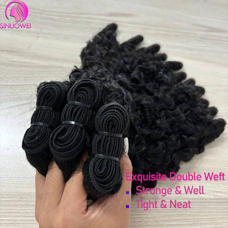 12A Vietnames Curly Hair Extensions Double Drawn Bundles 100% Natural Curly Human Remy Hair Bundles For Women