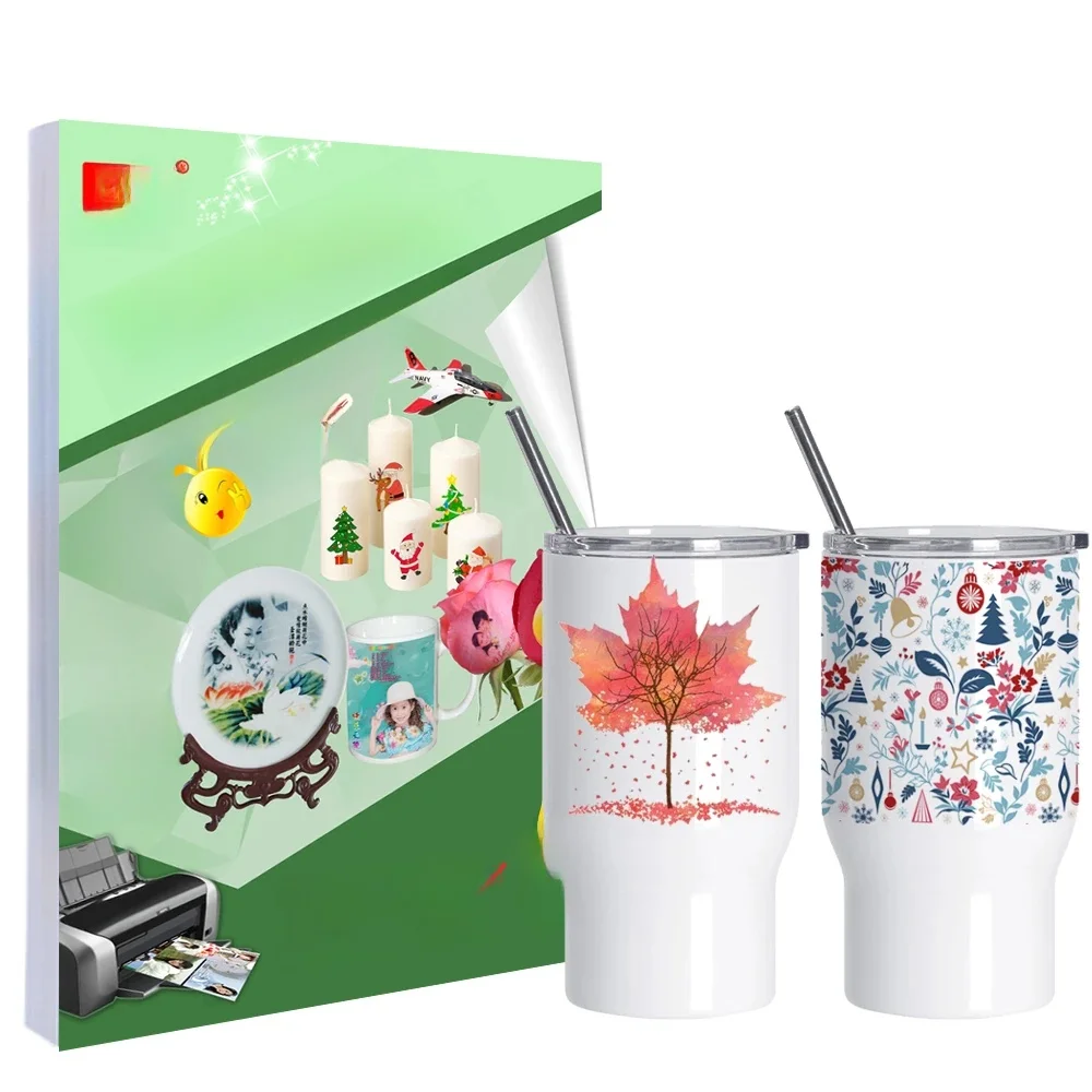 Hoge Resolutie DIY Design Cup voor Inkjet Printer A4 Waterglijbaan Transfer Printbaar Papier Transparant Waterglijbaan Decalpapier - afbeelding 2