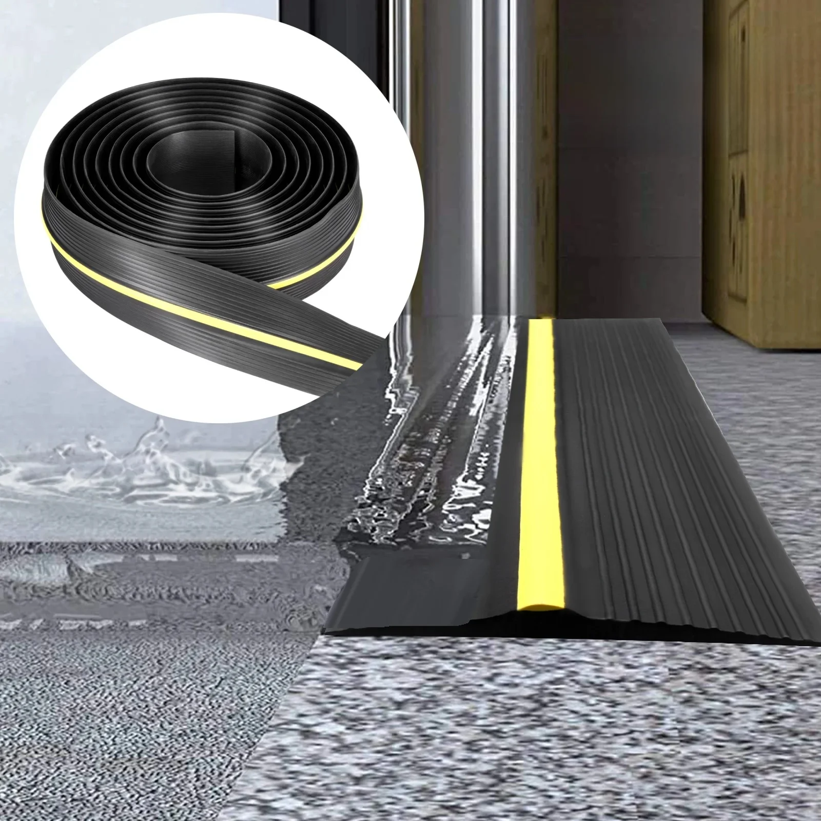 Joint de seuil de porte de Garage 6M, bande d'étanchéité étanche, tampon de sol, bandes d'étanchéité en caoutchouc, bricolage, remplacement pour portes de Garage