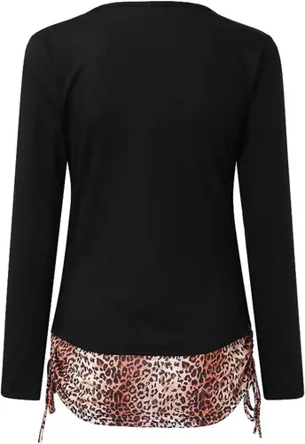 Imagen 2 del producto Xiux-tops de manga larga para mujer, camisa de fondo con cuello en V, estampado, nueva moda