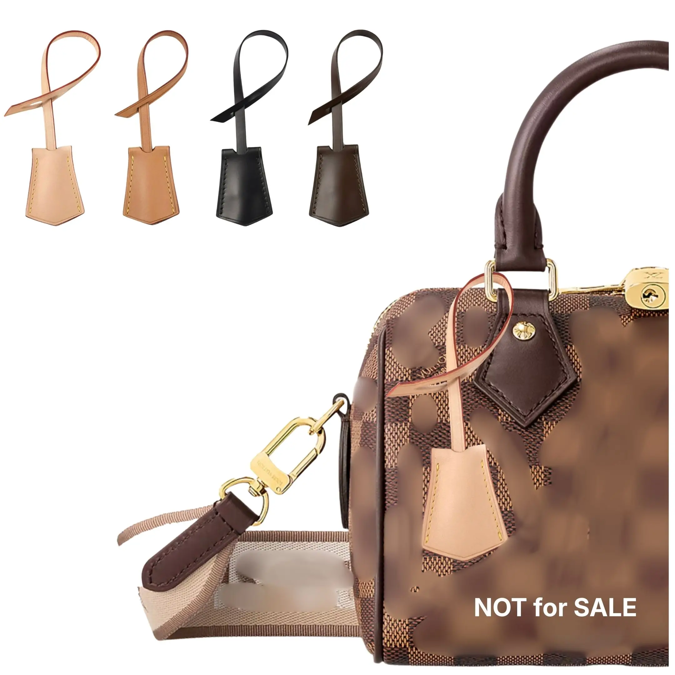 Top Grain Genuine Leather Key Bell Clochette Keychain with Ring Clasp Hook for Handbag Vachetta Patine Black Coffee