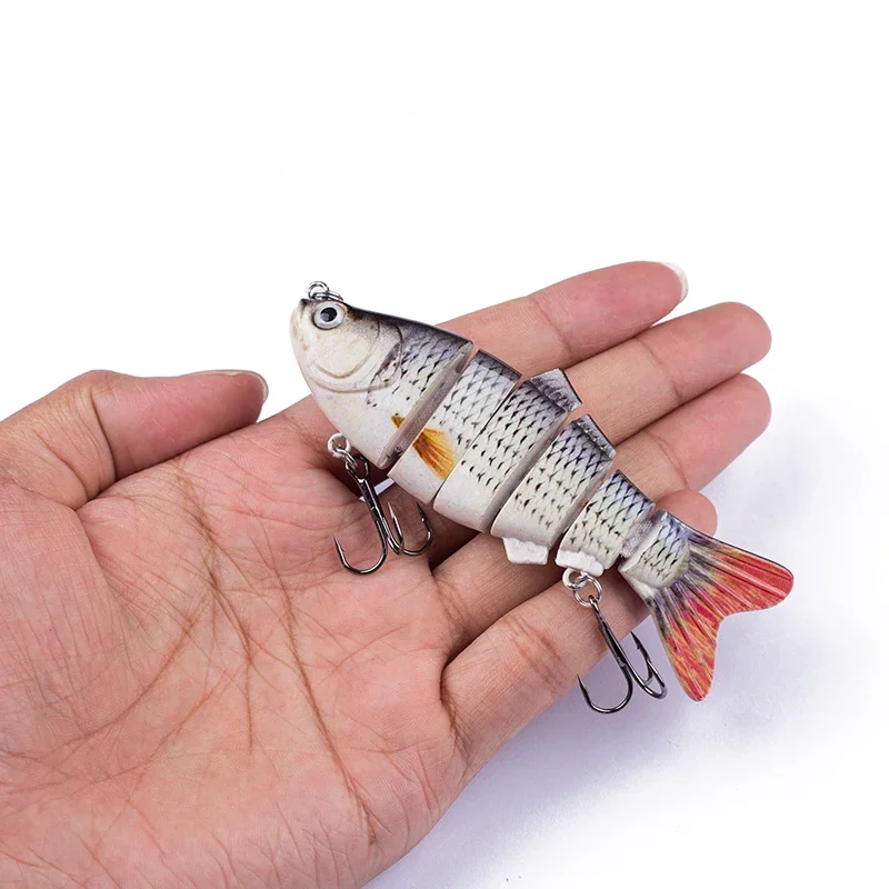 Hanlin Set 4 pouces 16,5g Leurres de pêche multi-articulés, Wobblers, Swimbait, Appâts artificiels durs, Crankbait coulants pour Brochet et Black-bass