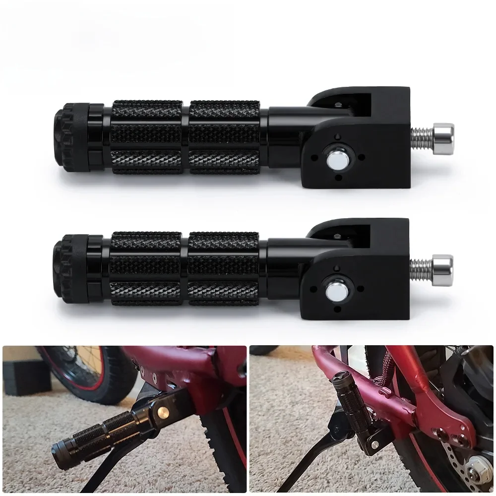 AliExpress PQY 2 Pcs M8 Universal Motorcycle Motor Bike Folding Footrests Footpegs Foot Rests Pegs Rear Pedals Set CNC Aluminum Motorcycle Part