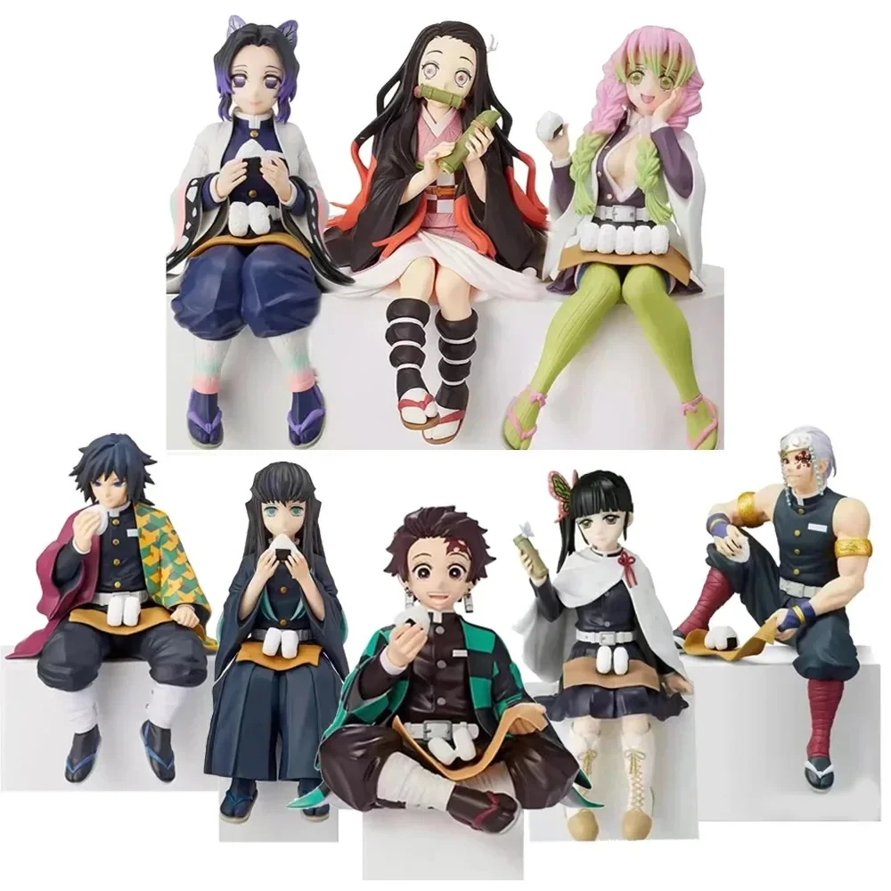 10-15cm anime demon slayer figura kamado tanjirou nezuko postura sentada figura de ação pvc modelo