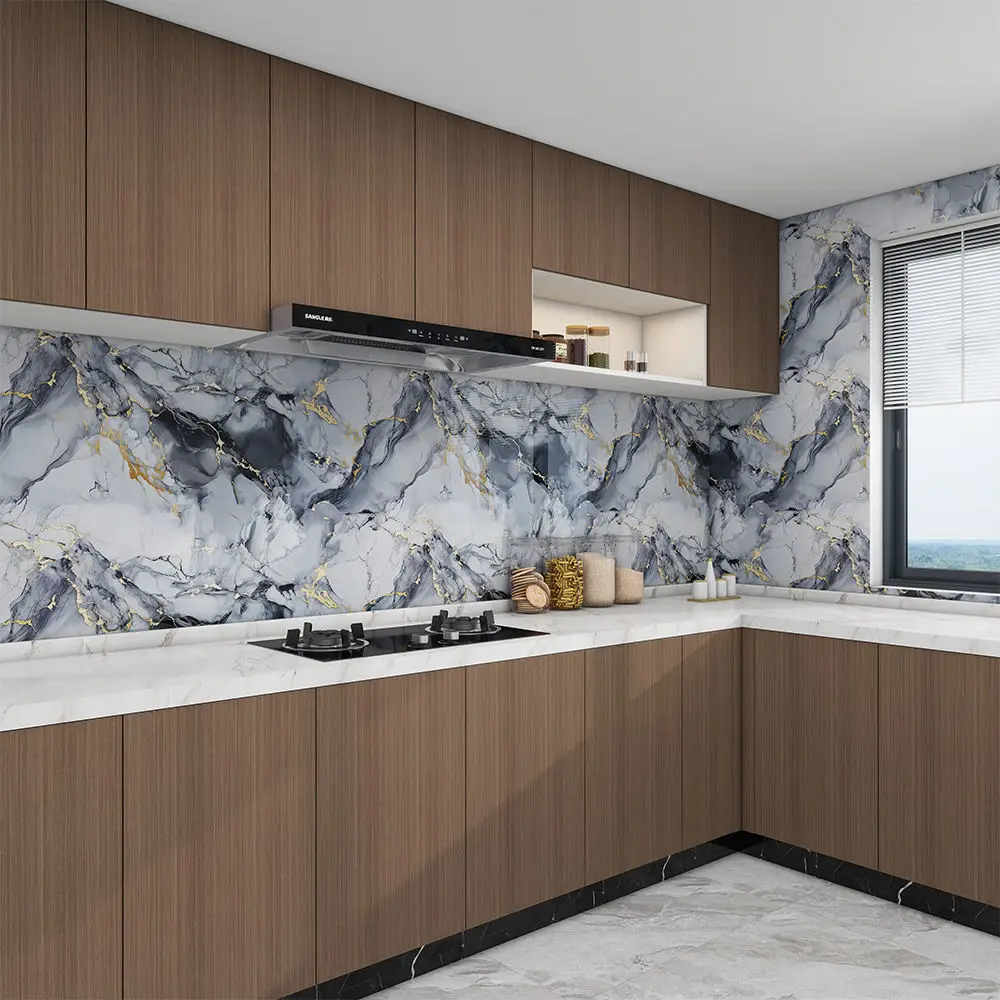 Home Decoration Wallpaper Sticker 40CMx3M Size Washable DIY Wallpaper for Living Room Bedroom Kitchen and More PVC Material