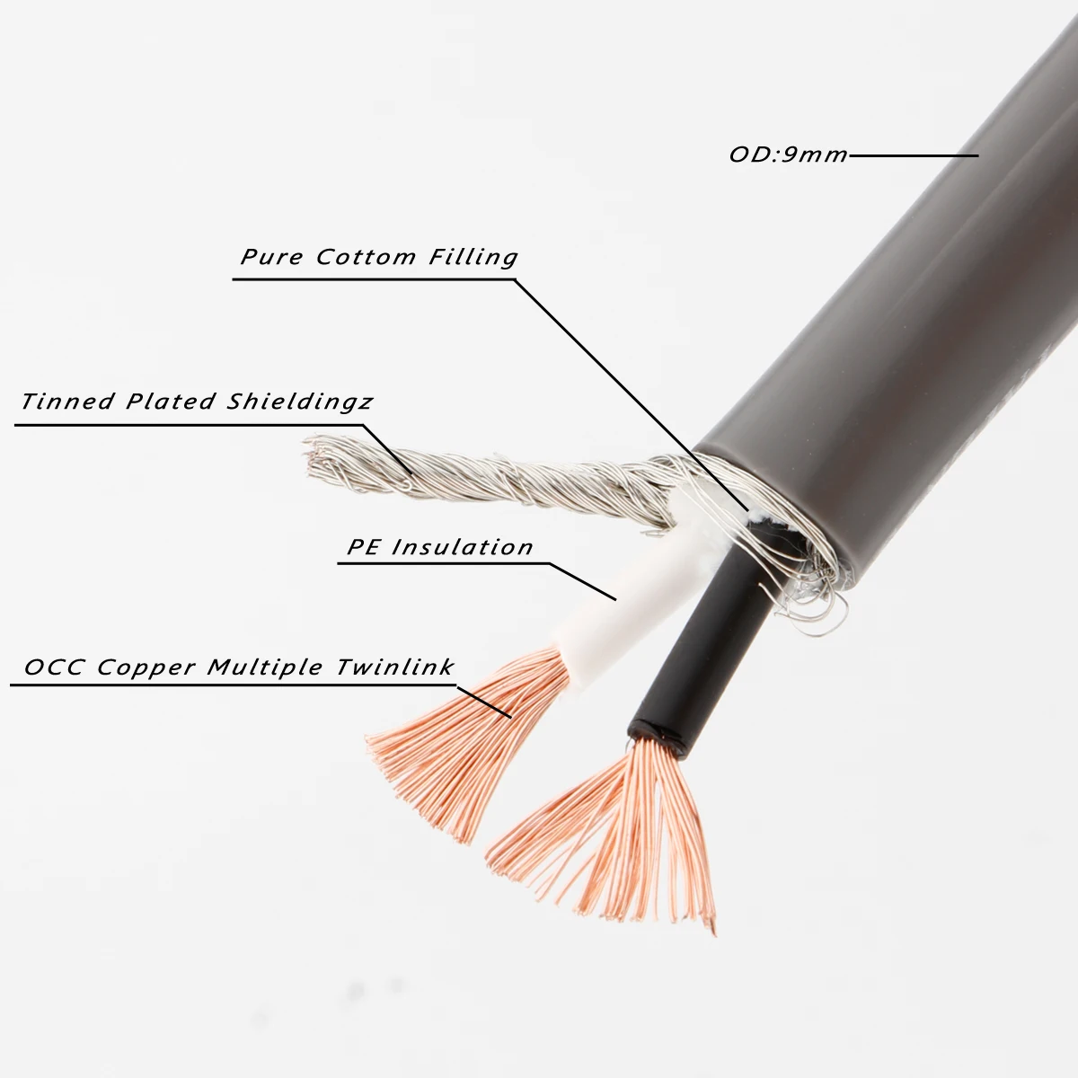 Oi-fim cardas twinlink iic 4n occ cobre áudio rca/xlr cabos com logotipo cardas latão banhado a ouro plugues