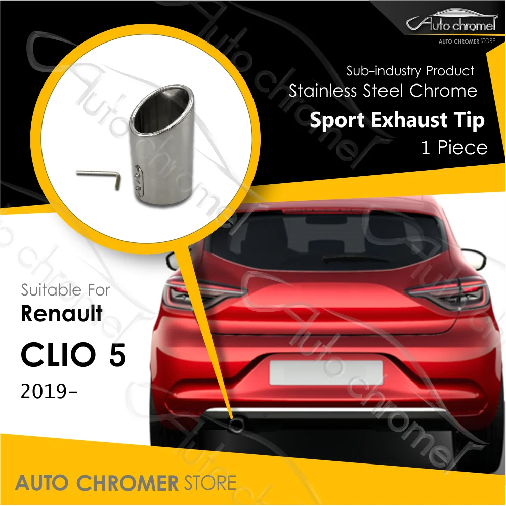 For Clio 5 Exhaust Tip Sport RS Type Chrome Accessory, Premium Quality, Exterior Parts, Car Accessories, External Styling