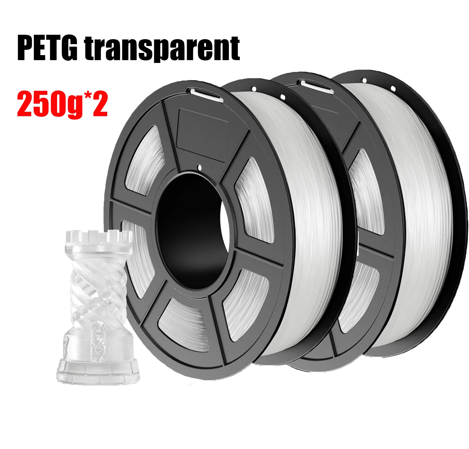 

Филамент PETG для 3D-принтера, 1.75 мм, 500 г, высокая прочность, плотное плетение, точность размеров +/- 0.03 мм, прозрачный