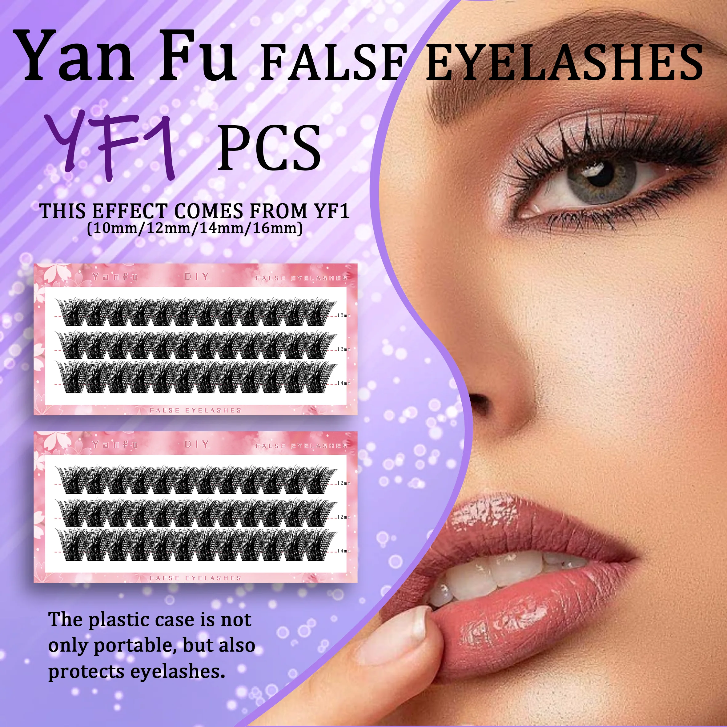 False Eyelashes Single Cluster Segmented 3 Rows Fine Stemmed Eyelashes