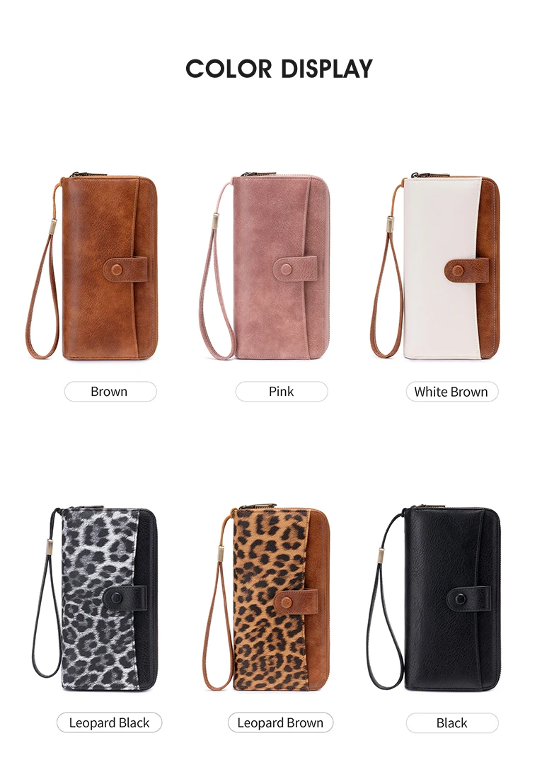 Stilvolle Damen-Langbörse mit Doppelreißverschlüssen, großer Kapazität, Akkordeon-Kartenhalter, Clutch, Retro-PU-Leder-Münzbörse, Unisex – Detail 3