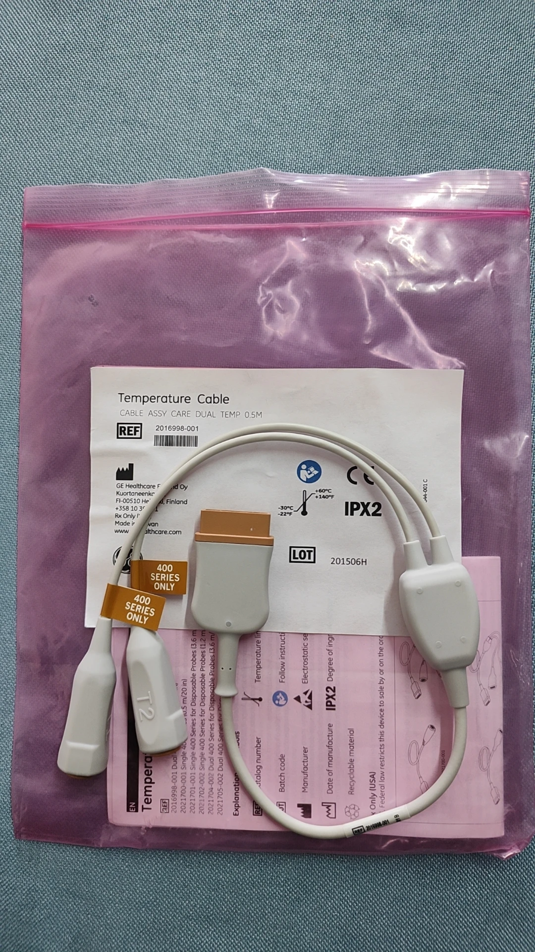 2016998-001 GE New Original empature Cable,400 Series Probes,Dual, 0.5 m/1.7 FT.