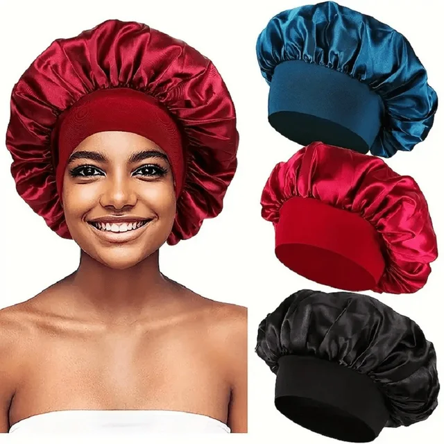 Nowo satynowa nocna czapka do włosów damska solidna czapka do spania pielęgnacja snu Bonnet czapka nocna dla kobiet czapka unisex