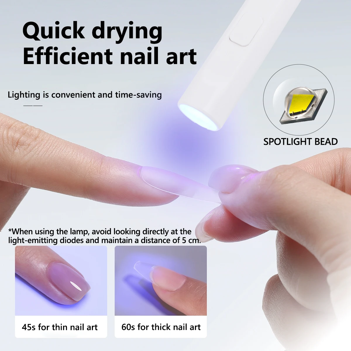 مصباح أظافر صغير محمول باليد، ضوء أظافر محمول سريع الجفاف وقابل لإعادة الشحن عبر USB مع شاشة LCD، جل معالجة سريعة 45 ثانية/60 ثانية