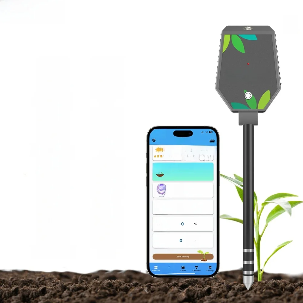 Yieryi-Testeur de sol intelligent, pH, sel, EC, fertilité, température, enregistreur de données Bluetooth, humidité du sol, PH-mètre pour la plantation de jardin, 8 en 1