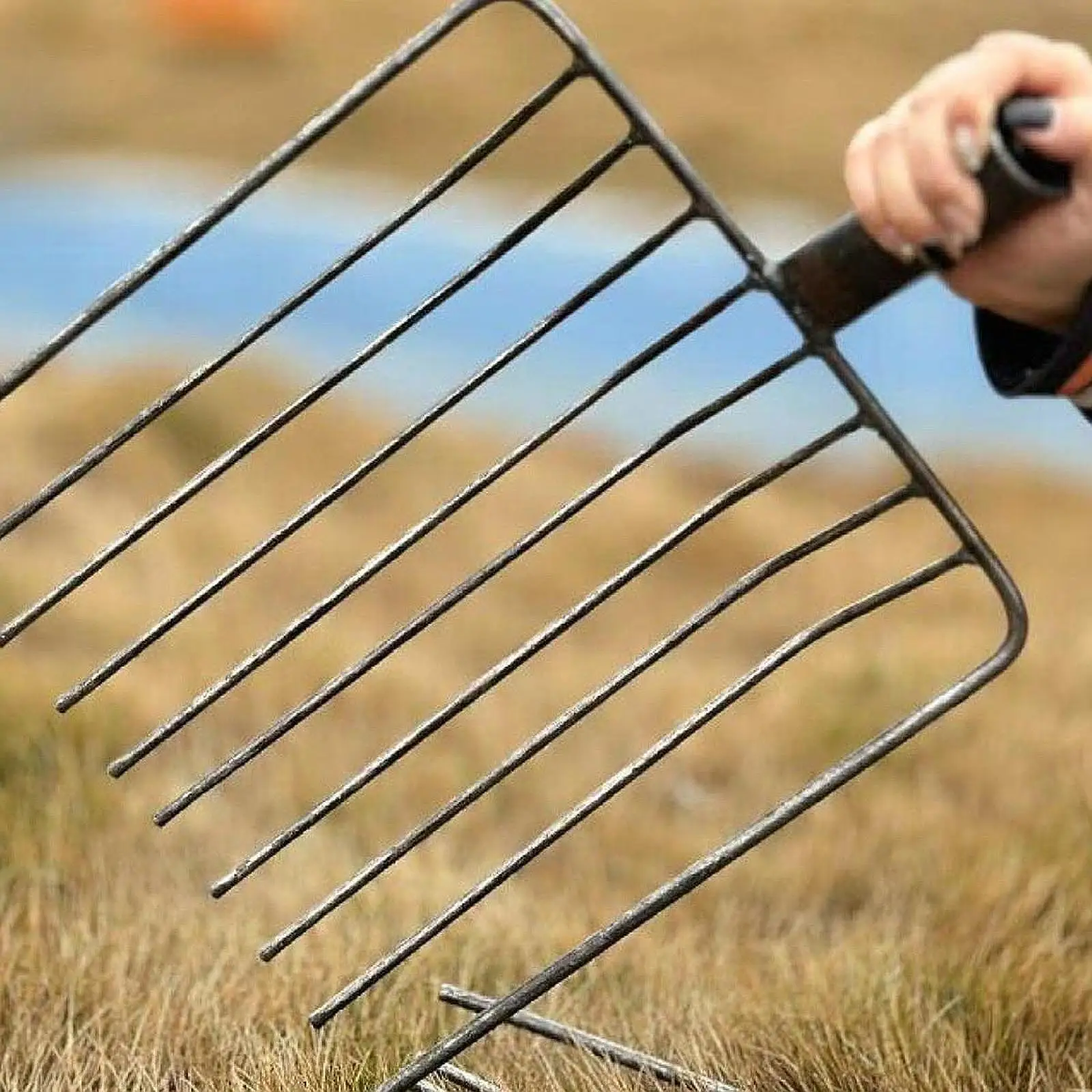 رأس بديل لأداة Pitchfork، شوكة زراعية لمهام الحدائق، 9 أسنان، شوكة حلاقة كشك فولاذي لصيانة طريق المروج #4