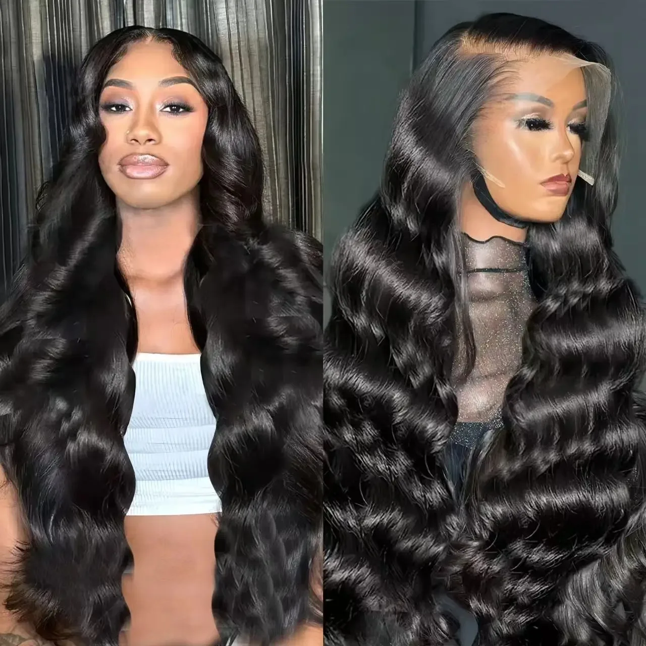 

13x6 Body Wave Human Hair Wigs 13x4 HD Lace Front Human Hair Wigs Pre Plucked With Baby Hair For Women 220 Density 30 40 Inch