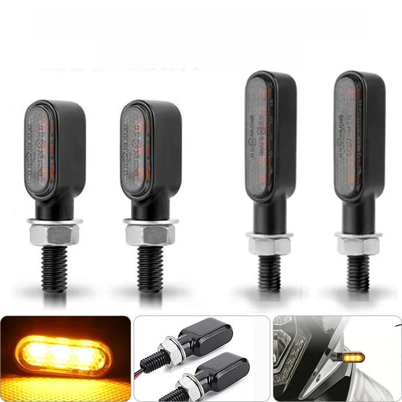 8mm Mini Led Moto clignotant lampe indicateurs clignotant Moto Led pour Honda Yamaha Kawasaki café Racer 12V