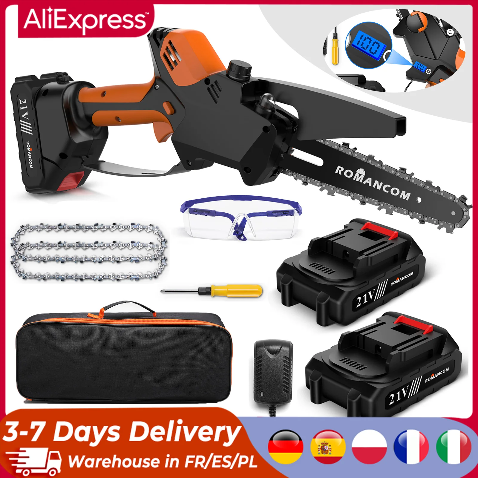 6Inch Chainsaw Removable Handheld Cordless Electric Chain Saw for Makita 21V Lithium Battery Garden Woodworking High Power Tools