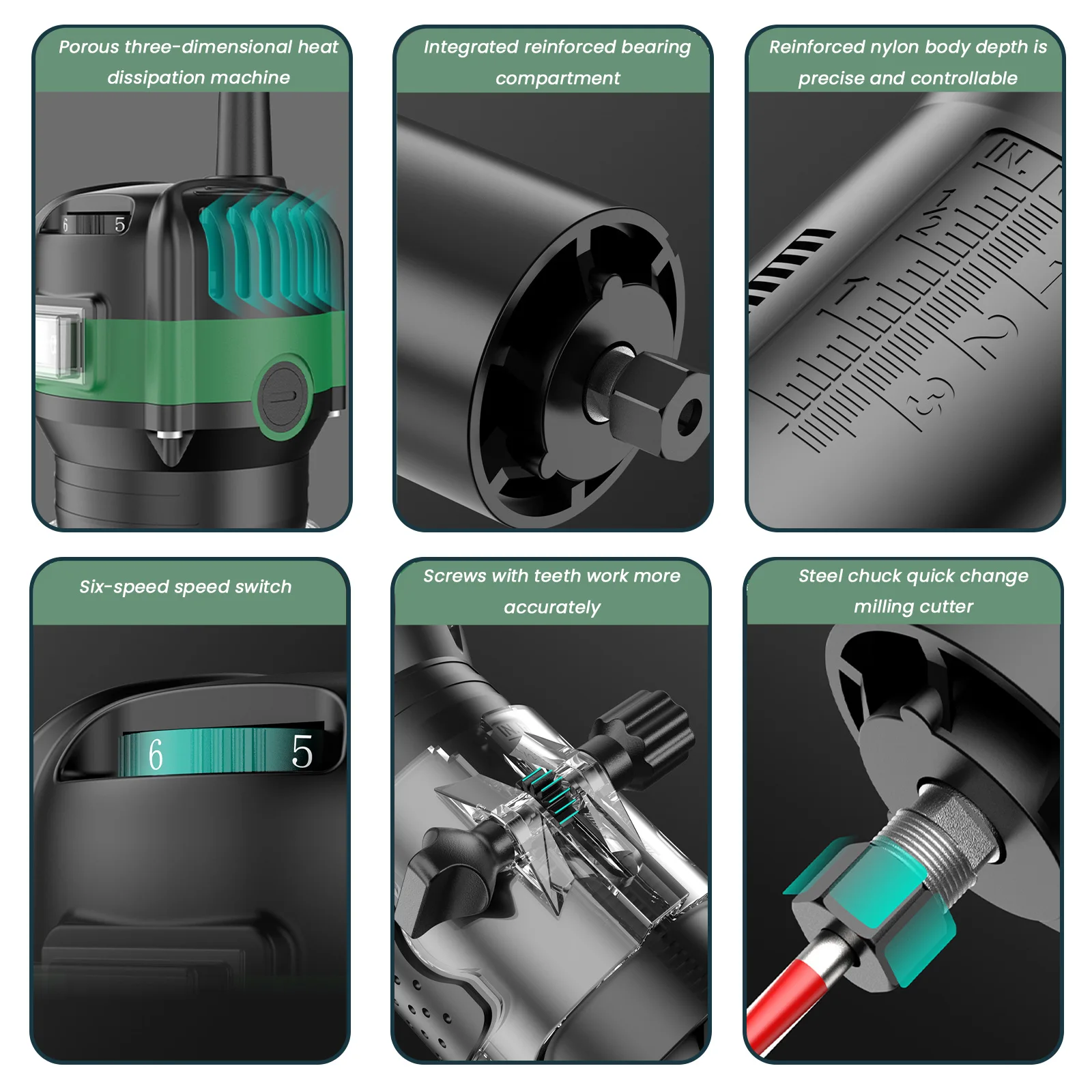 800 واط 6 سرعة آلة التشذيب الكهربائية 33000 دورة في الدقيقة النجارة طحن النقش اليد الخشب حافة راوتر المتقلب المنزل لتقوم بها بنفسك أدوات كهربائية #4