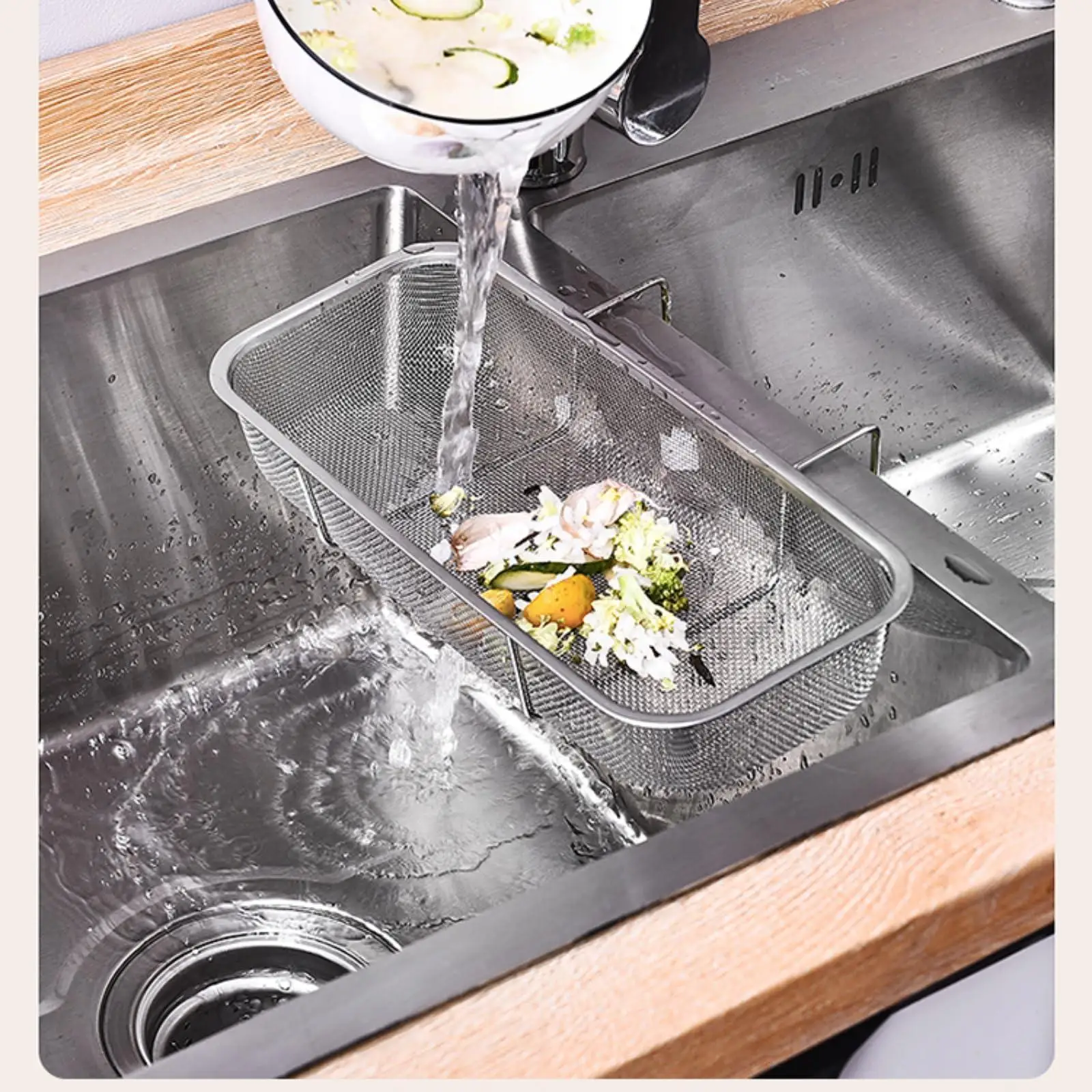 

Корзина-фильтр над раковиной из нержавеющей стали — легко чистится, нержавеющая кухонная поставка, мелкая сетка для домашнего использования
