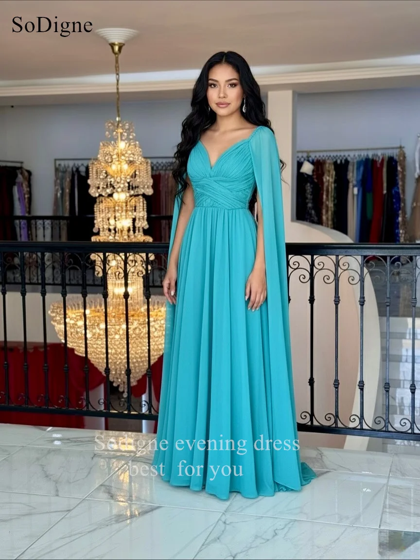 SoDigne فساتين لحضور الحفلات الموسيقية من الشيفون على شكل قلب مطوي على شكل حرف a فستان الحفلات أشرطة ساحرة فساتين حفلات رسمية مخصصة