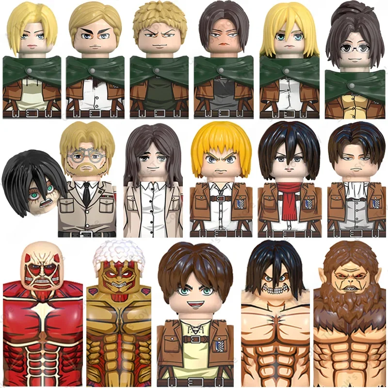 Angriff auf Titan Anime Bausteine Angriff auf Titan Spielzeug Mini Action figuren eren Jaeger Mikasa