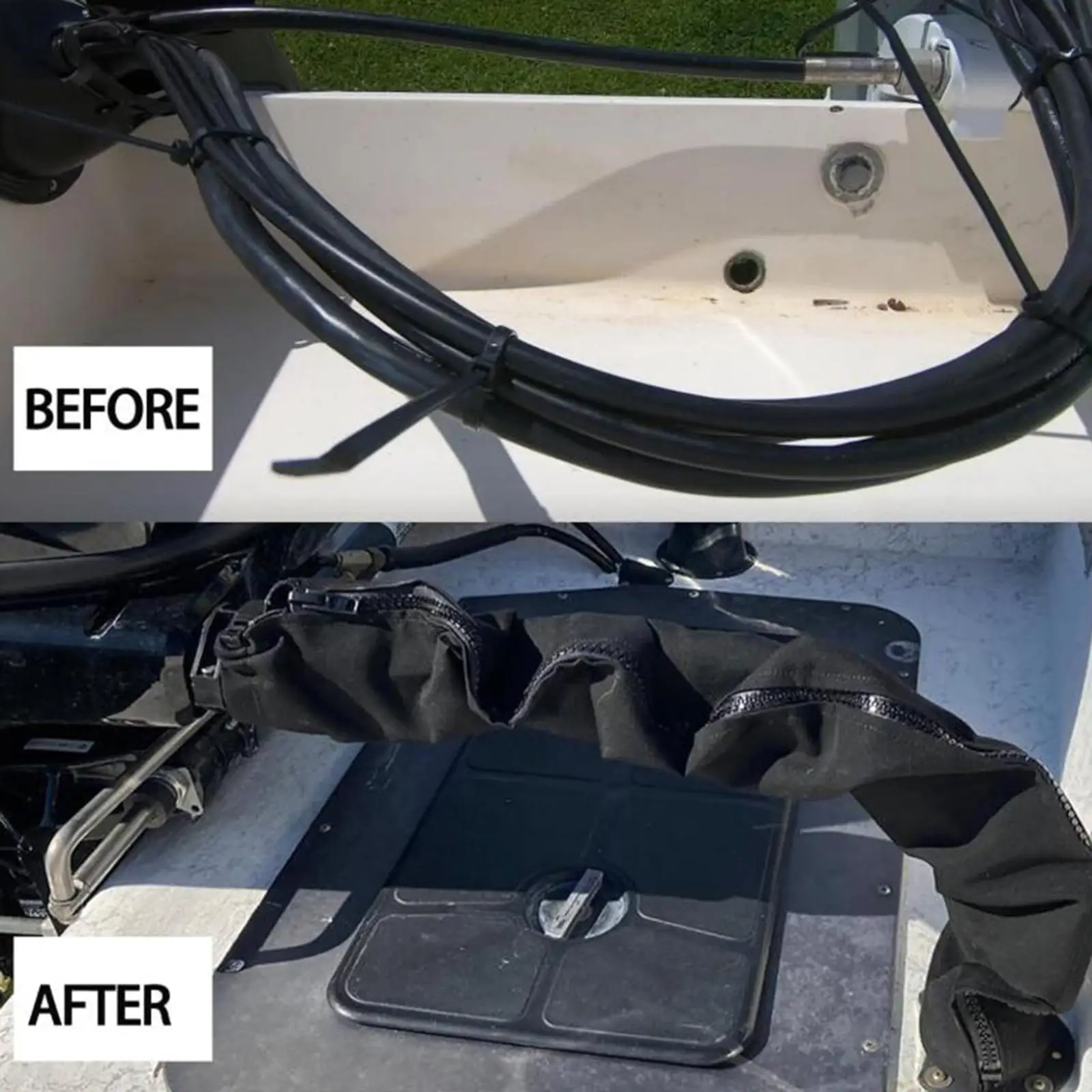 كم تزوير القارب بسحاب، إدارة الكابلات المنظمة، مريح وخفيف الوزن، حماية، غطاء كابل محرك التصيد #5