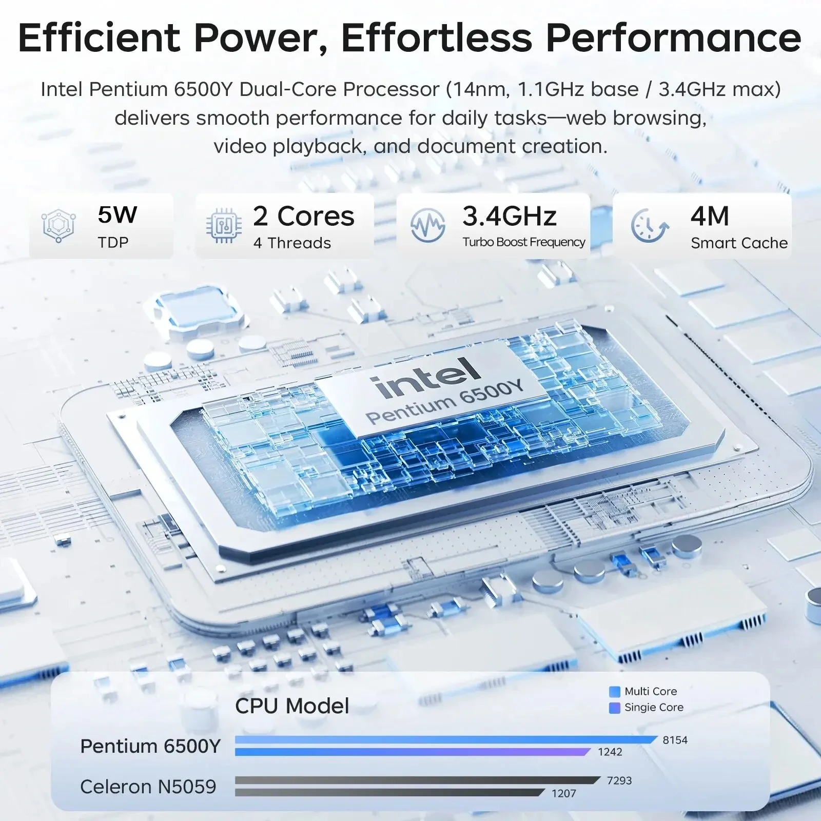 Xiaman 2026 NEW Intel 17.3" Laptop Computer intel Pentium 6500Y Notebook Computer 16GB RAM 1TB 2TB SSD 1920*1080P Windows 11 Fingerprint Office Laptops Notebook Computer PC