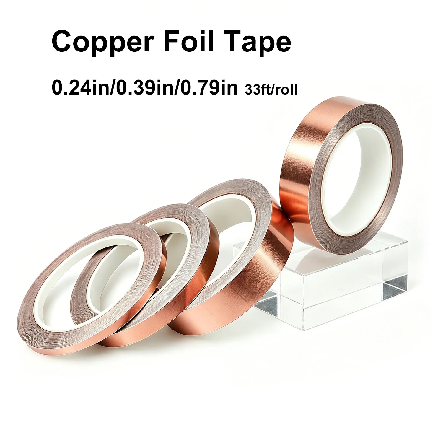 

3pcs 33ft/roll DIY Copper Foil Tape EMI Shielding Single Side Conductive Repair Adhesive Tape Snail