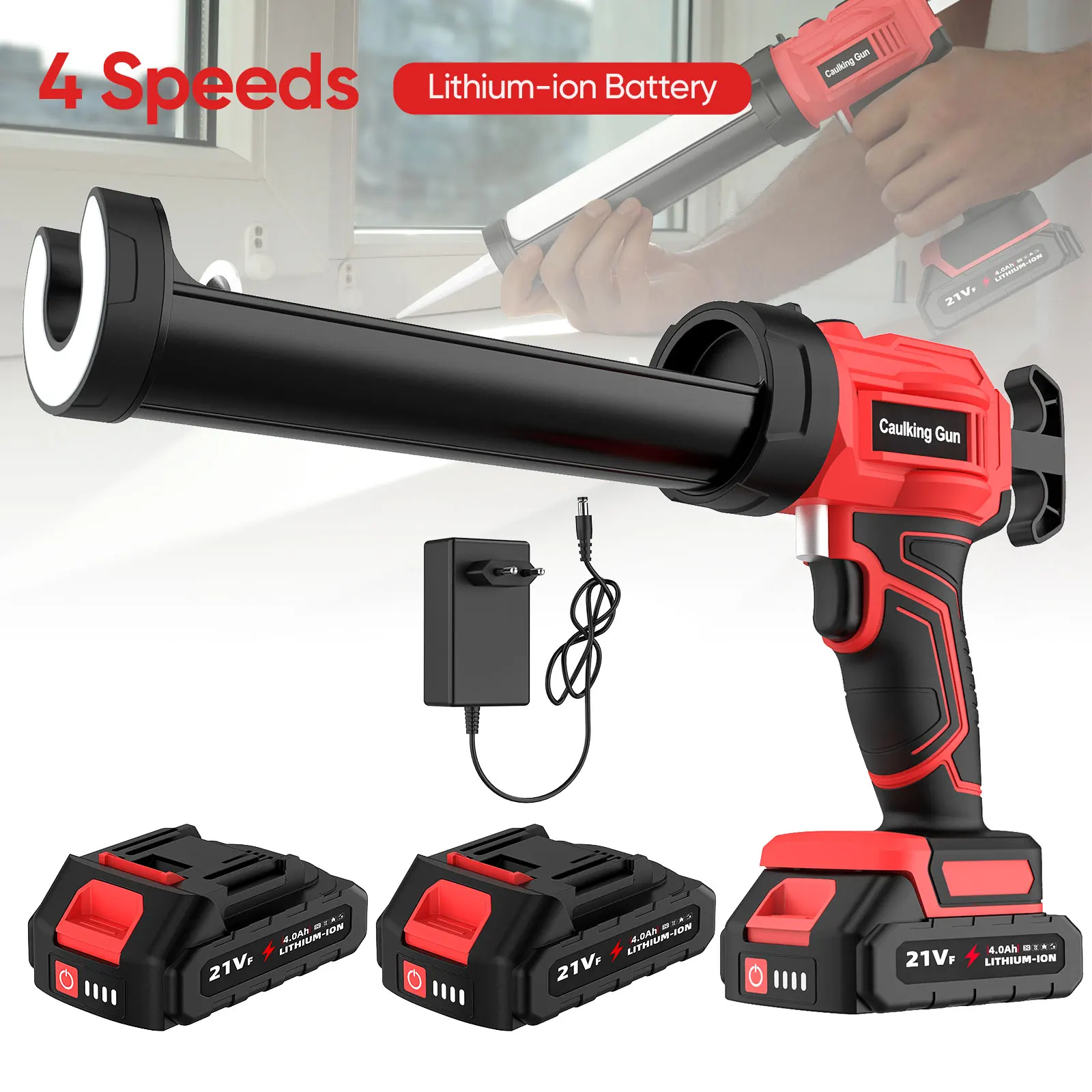 Pistolet à colle électrique, pistolet à colle pour verre, pistolet à calfeutrer, 4 vitesses, sans fil, portes et fenêtres, outil de collage électrique pour batterie Makita 18V