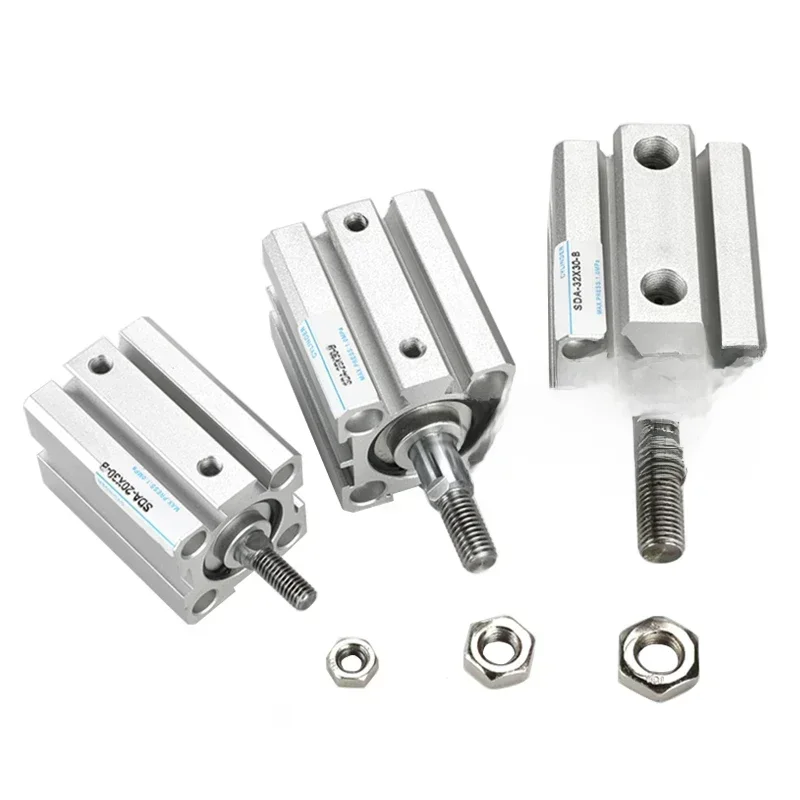 SDA série B filetage mâle alésage 12 16 20 25 32 40 50 63 80mm course 5 10 20 25 30 40 45 50mm Air pneumatique Compact mince cylindre