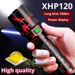 High Quality 8000 Lumens XHP120 Powerful LED Flashlight Led Torch XHP50 Rechargeable Tactical Flashlights Hunting Lantern