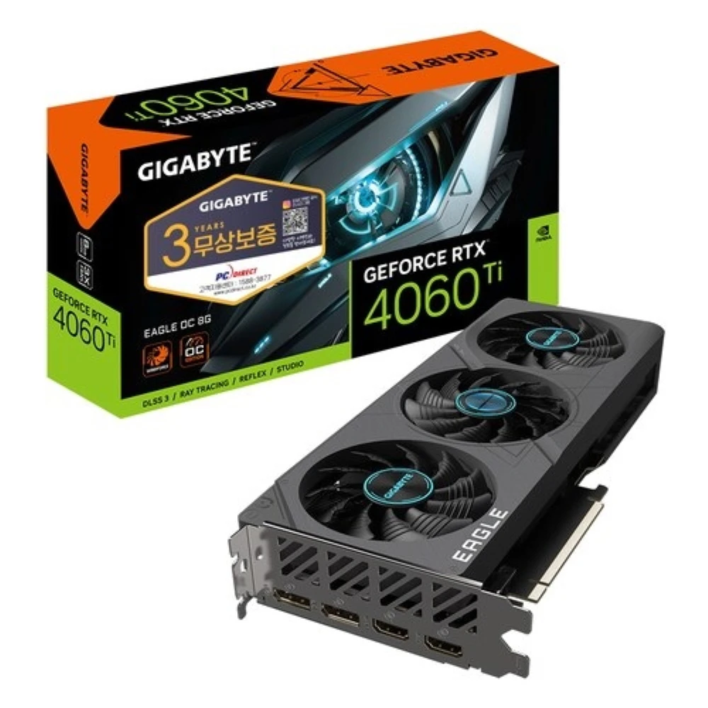 기가바이트 GIGABYTE 지포스 RTX 4060 Ti EAGLE OC D6 8GB 피씨디렉트 VGA 그래픽카드 국내유통 정품