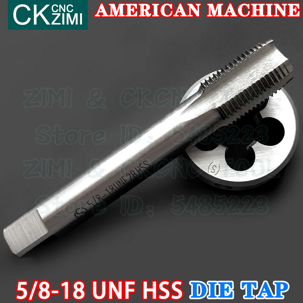5/8-18UNF 5/8-18 UNF Hss Rechte Handvat Amerikaanse Standaard Machine Die Tap Hoge Snelheid Staaldraad Tikken boor Ronde Sterven Metalen