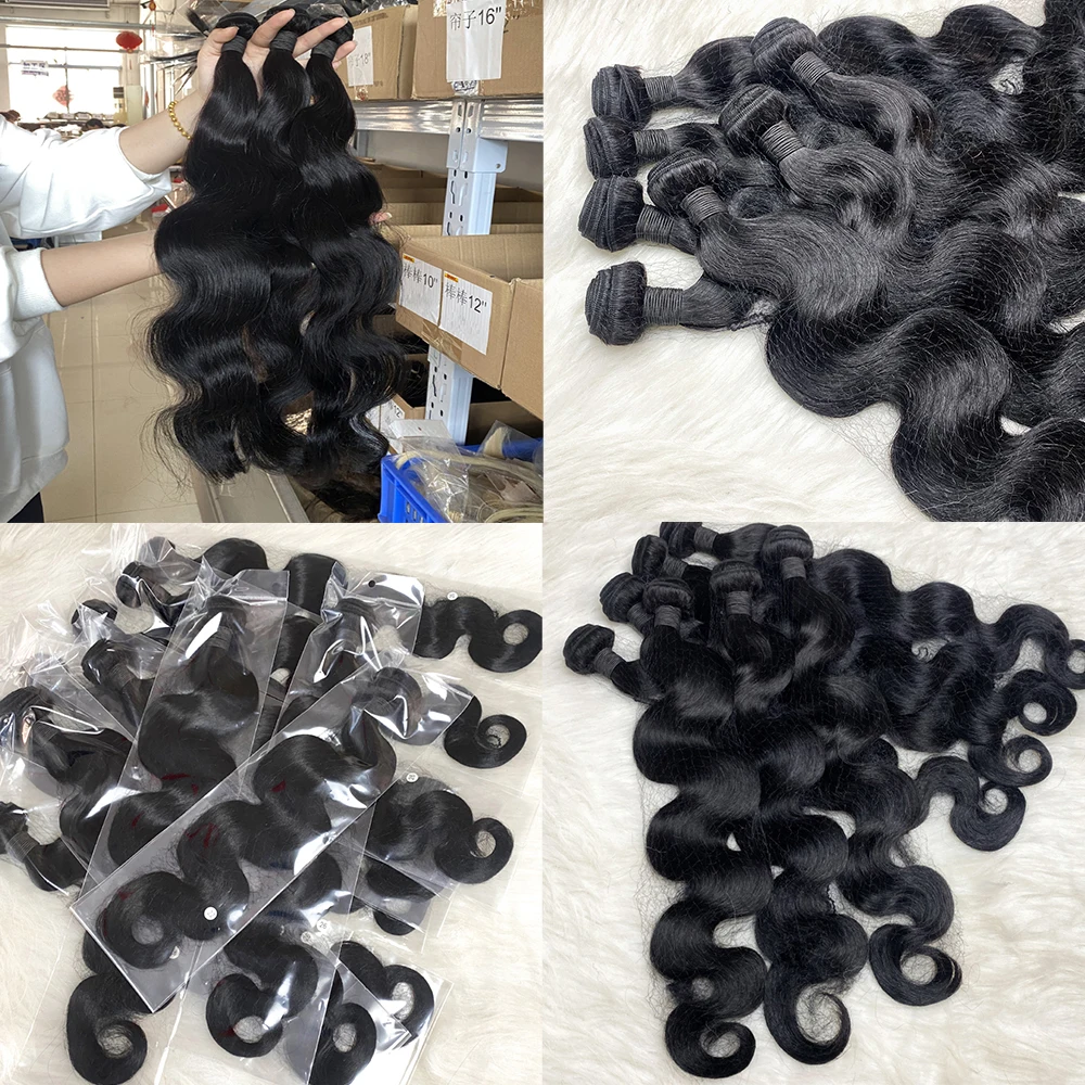 30 Inch Body Wave Bundles with HD Lace Closure Brazilian Double Drawn Raw Human Hair Bundles with Closure Bundles with Closure