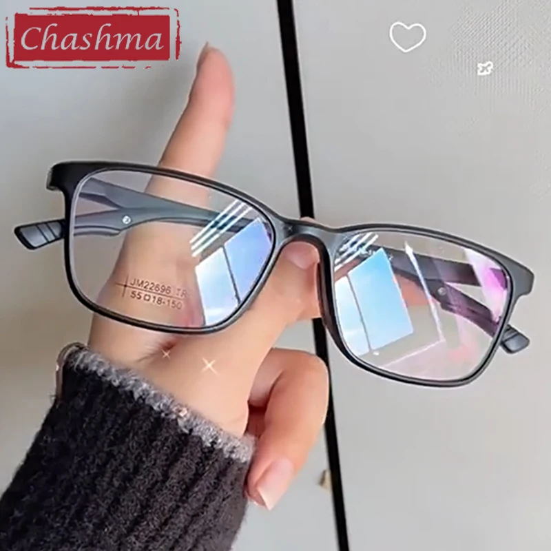 Chashma Prescription Glasses Men TR90 Eyeglasses Frames Optical Eyewear Women Fashion Men RX Lenses Adjustable Tips Spectacles