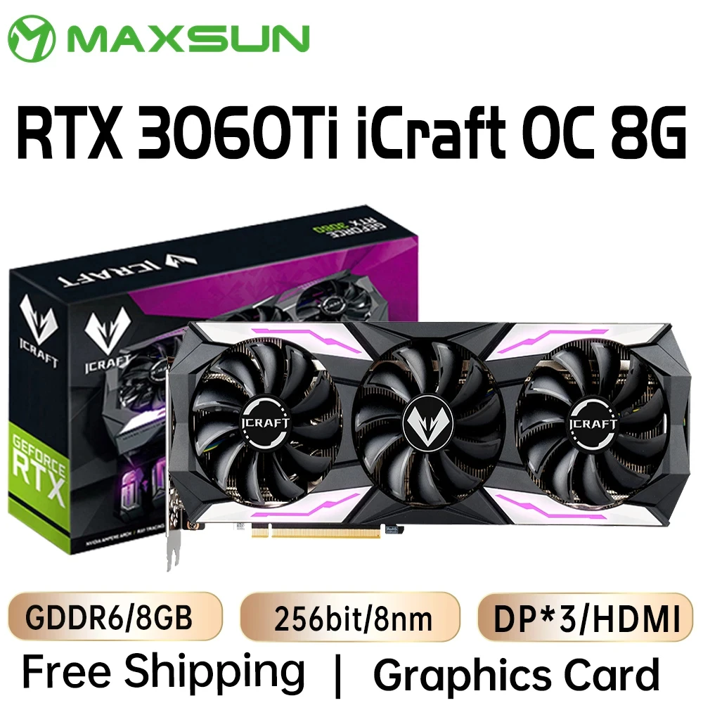 USED MAXSUN Graphics Cards RTX 4070 4060TI 4060 3060 3060TI 3050 3070 GPU NVIDIA Gaming Video Card Desktop Computer components