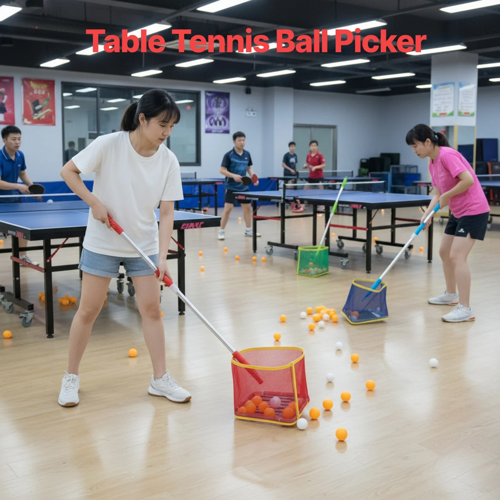 

Сетка-телескоп для сбора теннисных мячей, многоместный сборщик мячей для настольного тенниса, аксессуары для роботов для пинг-понга