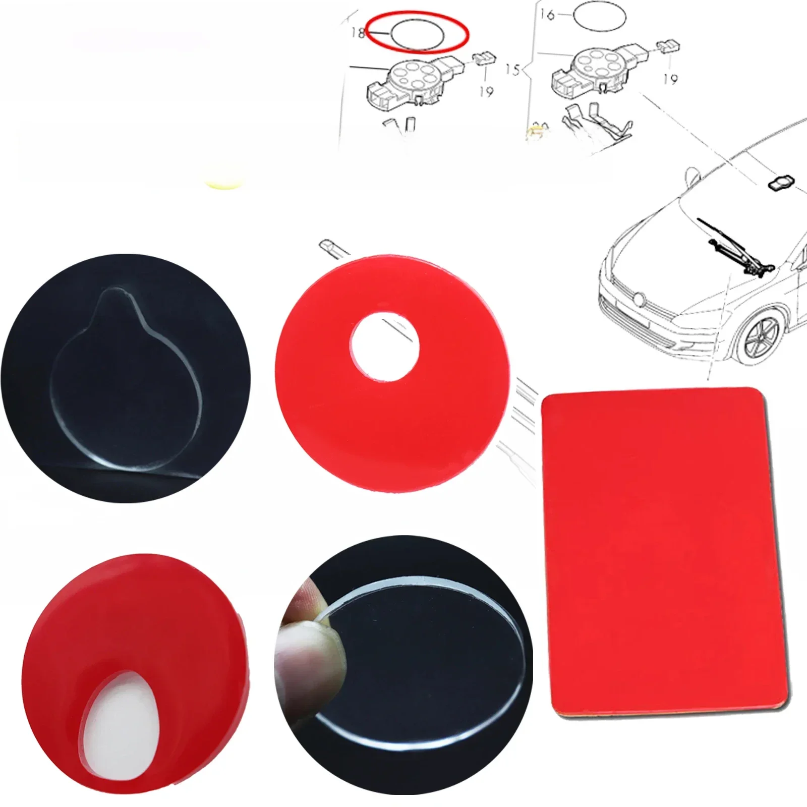 Capteur de lumière de pluie universel pour voiture, FILM adhésif en Gel, coussin en Silicone, Kit de réparation de puces de pare-brise, accessoires de bande