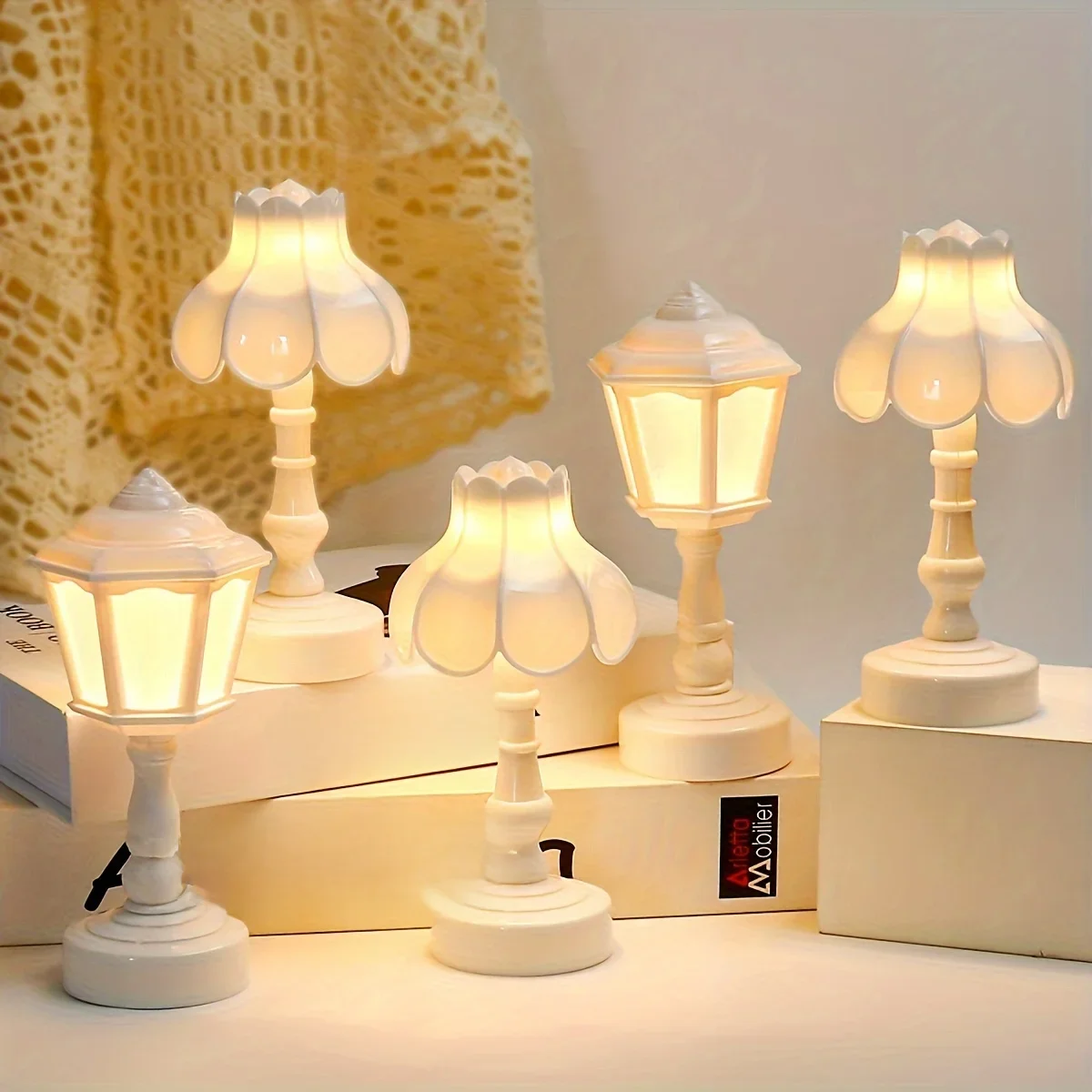 Pagode bourgeon bouton batterie LED lampes de Table bureau nuit pour chambre à manger veilleuse Simple fleur décoration moderne