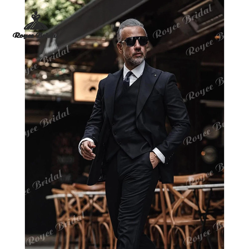Two Piece Single Breasted Men's Suit Wedding 2026 Peak Lapel Formal Business Evening Suit Customized trajes para hombre