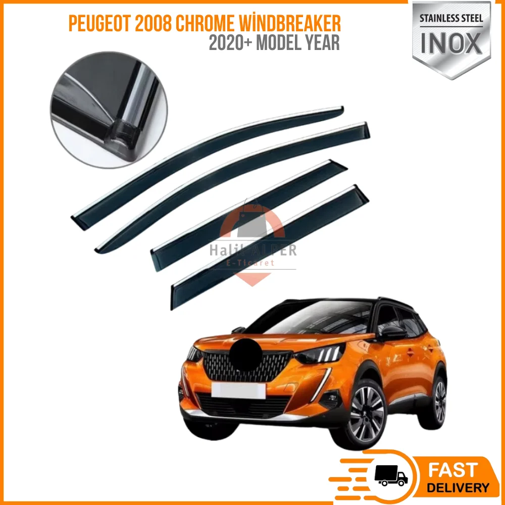 

For Peugeot 2008 Chrome Slated Window Windscreen After 2020 04321 car rain protection fast shipping-Free Shipping