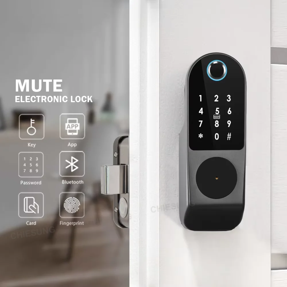 Fingerprint Waterproof TUYA LOCK  App Outdoor Garden Lock Remote Control Code Keyless Smart Door Lock Electric Rim Lock