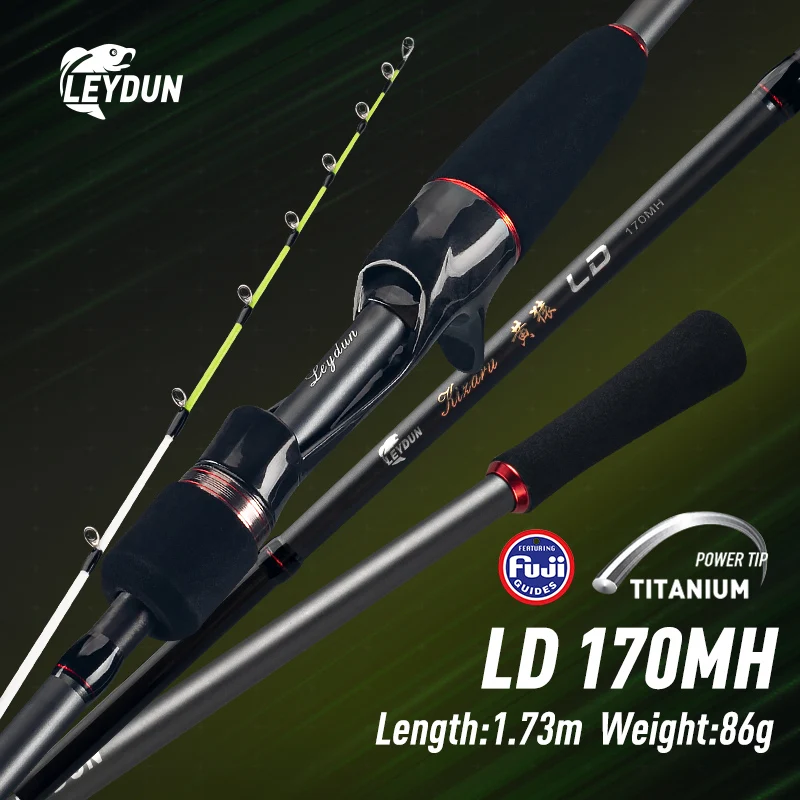 LEYDUN Kizaru 170MH Fishing Rods Full FUJI Guide Ultra light Octopus Tianium Tip Cuttlefish Squid Boat Fishing Casting Rod