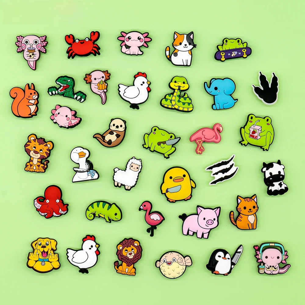 1 pièces animaux mignons chiens chats grenouilles dinosaure canard breloques de chaussures pour femmes filles, accessoires de chaussures épingles pour enfants enfants, boucles de sabots