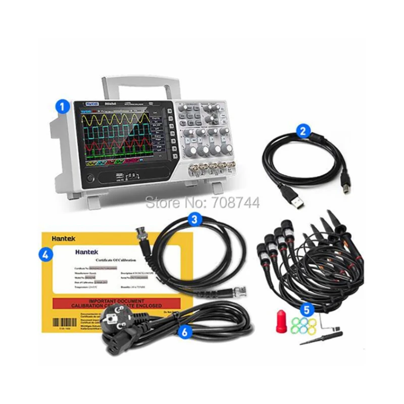 Hantek DSO4204C 200MHz Digital Oscilloscope With Signal Source 4 Channels Portable USB Oscilloscope Automotive Electrical Tools